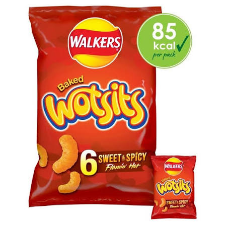 Walker's Baked Wotsits 'Sweet & Spicy' Flamin Hot 6 Pack