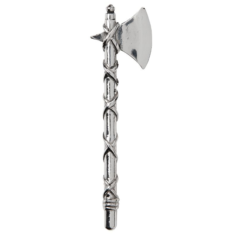 Polished Pewter Battle Axe Kilt Pin