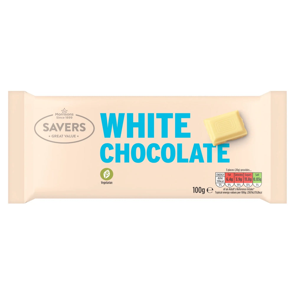 Morrisons Savers White Chocolate Bar 100g