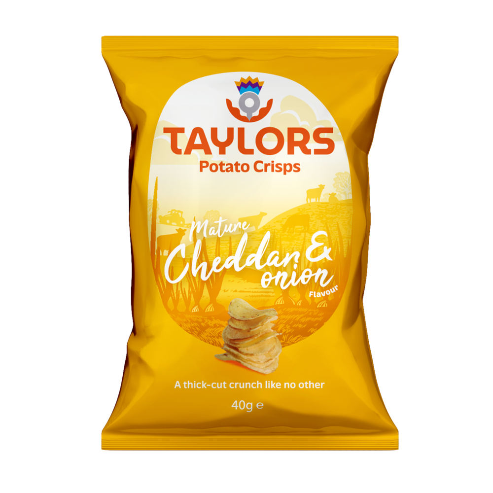 Taylor's Crisps - Cheddar & Onion 40g