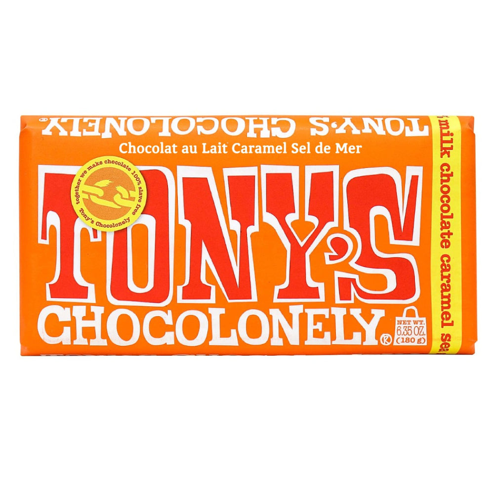 Tony's Chocolonley Milk Chocolate Caramel Sea Salt Bar 180g