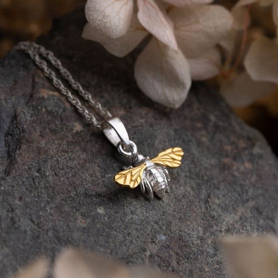 Outlander Inspired Bee Pendant Two Tone