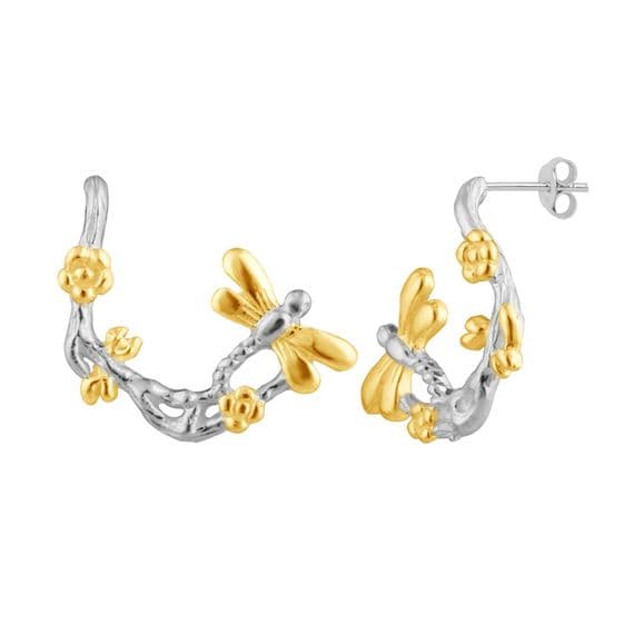 Outlander Two Tone Dragonfly Earrings