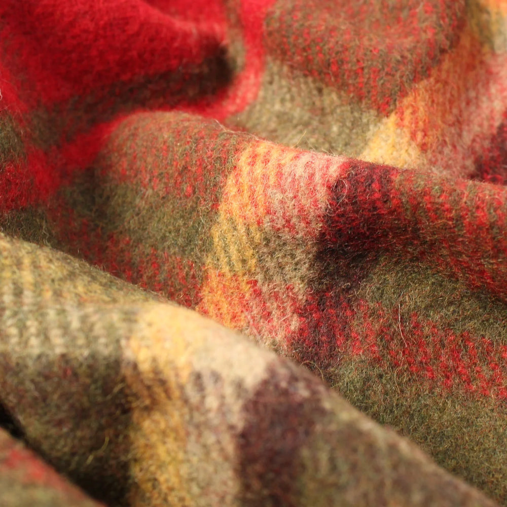 Dark Maple Tartan Wool Blanket