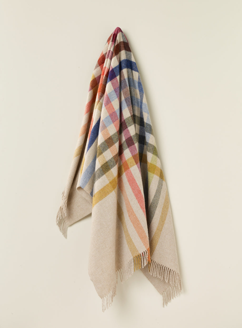 Henley Design Multicolour Merino Throw - Beige