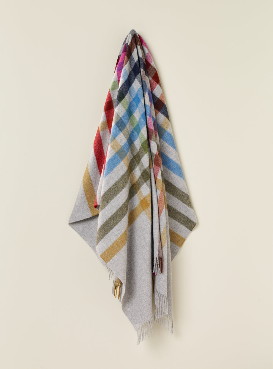 Henley Design Multicolour Merino Throw - Grey