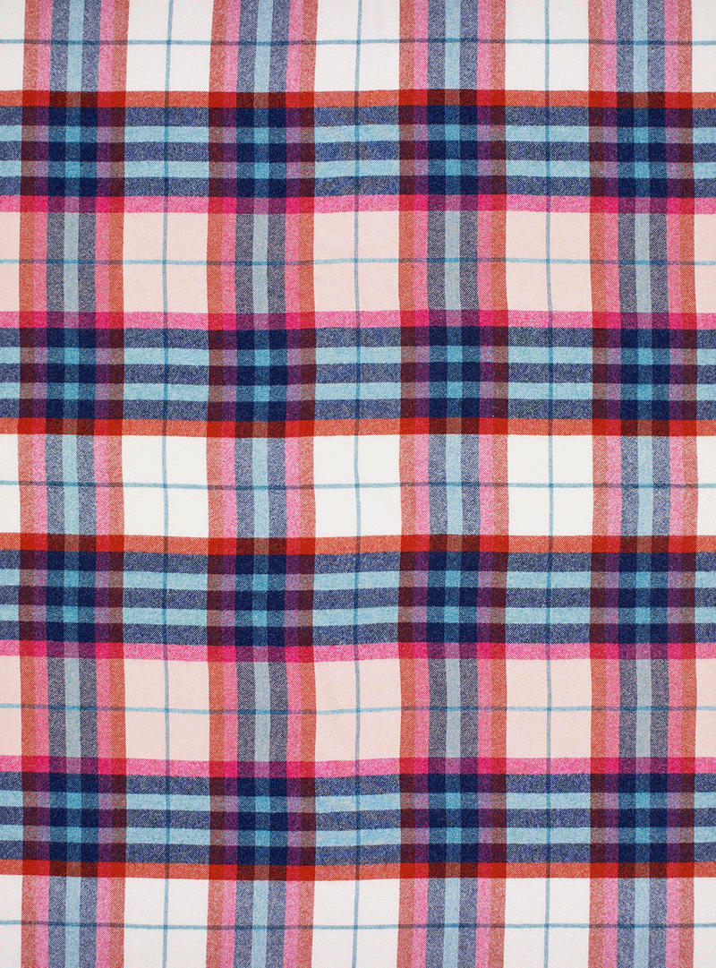 Falmouth Design Pure Wool Throw - Ivory & Red