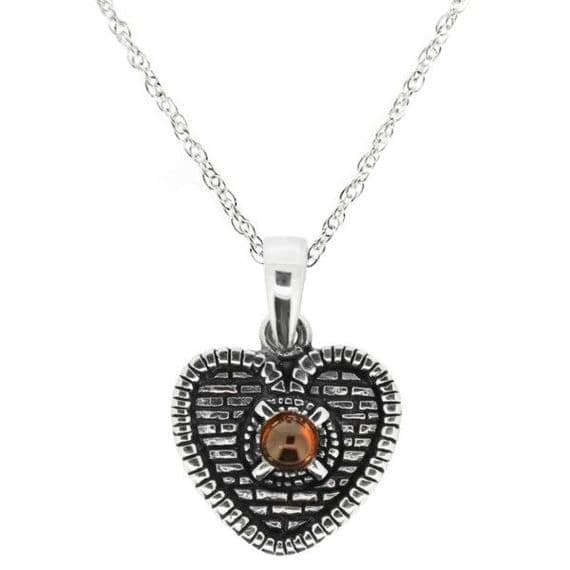 The Heart of the Midlothian Silver Pendant with Garnet