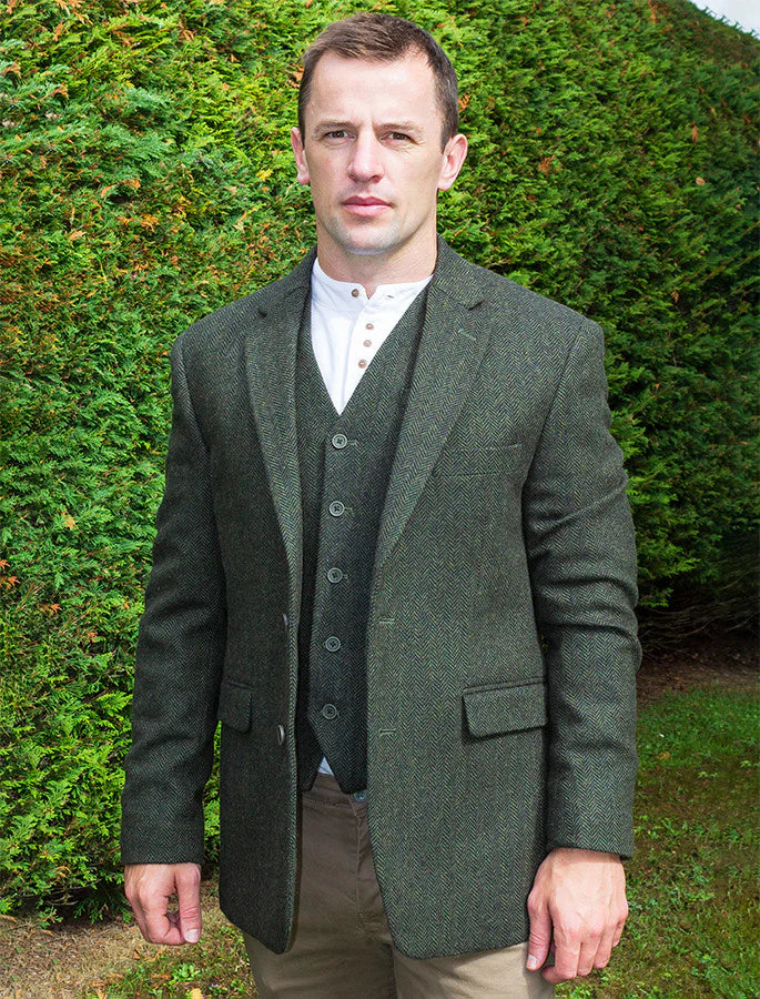 Olive Emerald Isle Tweed Blazer Jacket