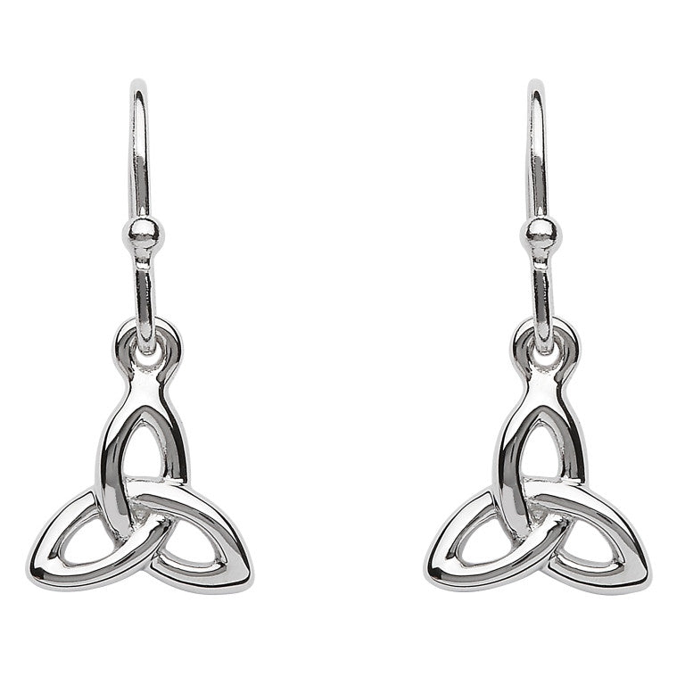 Silver Celtic Trinity Knot Drop Earrings