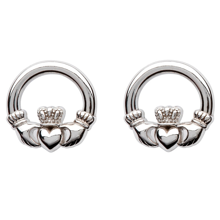 Sterling Silver Claddagh Stud Earrings