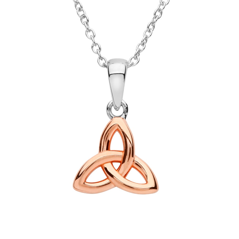 Sterling Silver Rose Gold Plated Trinity Pendant