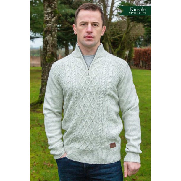 Emerald Isle Kinsale Winter White Knit Sweater — The Scottish and