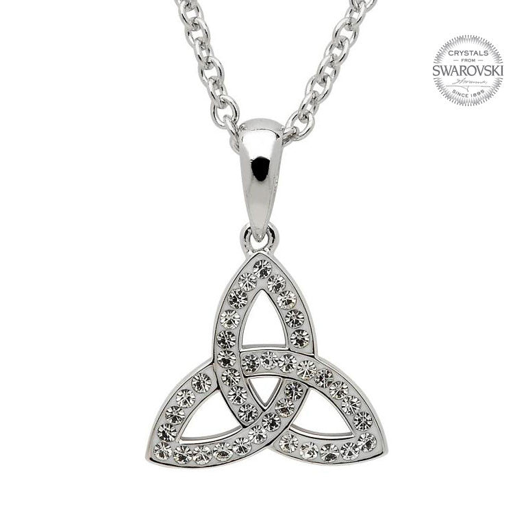 Celtic Trinity Knot Pendant Embellished With Crystals