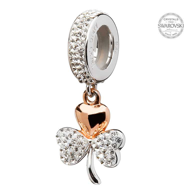 Rose Gold Plated Shamrock Encrusted With Crystal