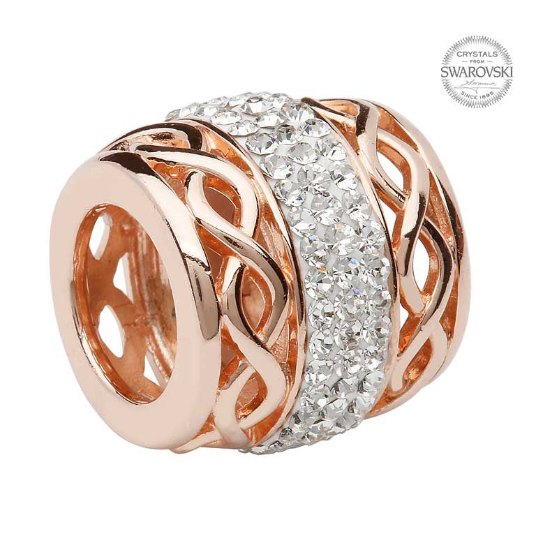 Celtic Rose Gold Plated Bead Encrusted With Crystal