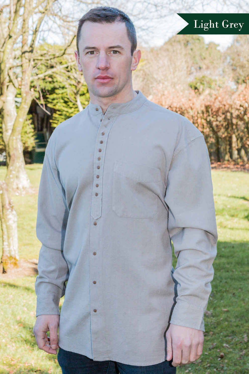 Civilian Cotton Retro Irish Shirt - Grey