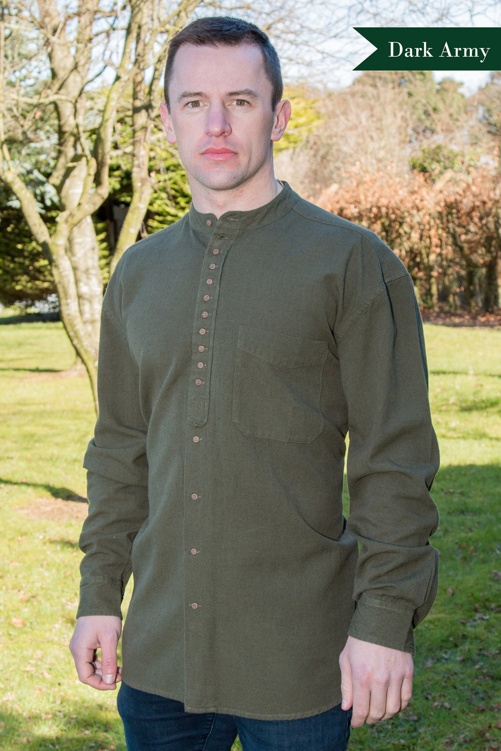 Civilian Cotton Retro Irish Shirt - Dark Army