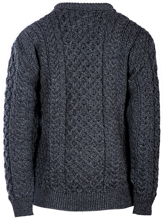 Merino Wool Button Up V-Neck Aran Cardigan
