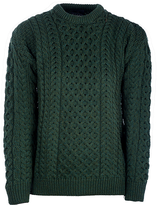 Merino Wool Crew Neck Aran Sweater — The Scottish and Irish Store