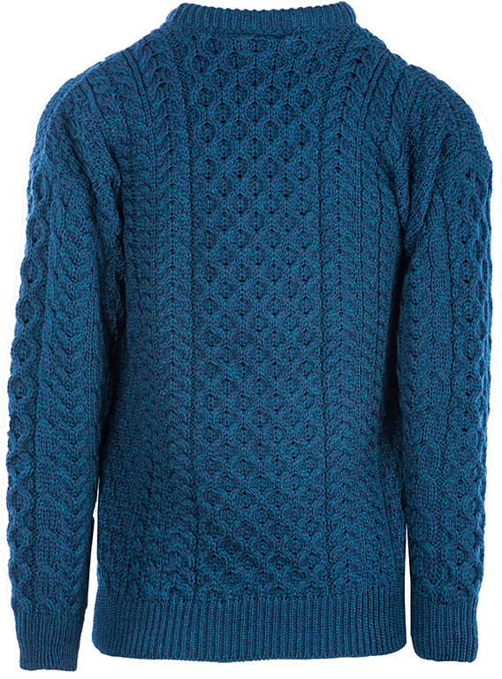 Merino Wool Crew Neck Aran Sweater
