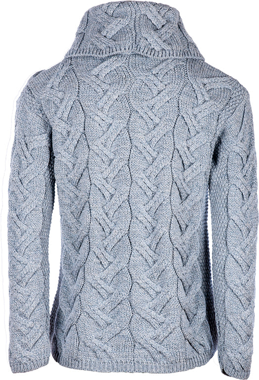 Super Soft Merino Chunky Cable Cowl Neck Aran Sweater