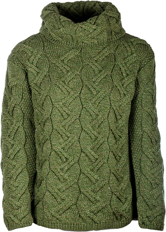 Super Soft Merino Chunky Cable Cowl Neck Aran Sweater