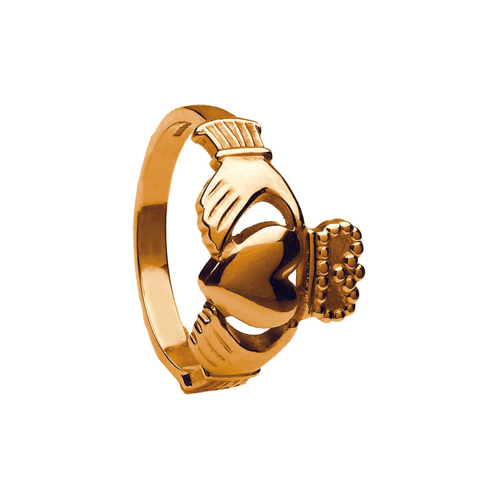 Heavy Gents Claddagh Ring 10K Yellow Gold Size 9.5 – Custom Order: Naomi
