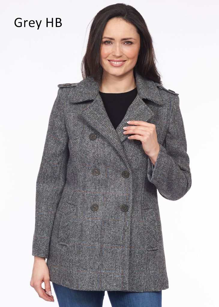 Ladies Double Breasted Tweed Coat