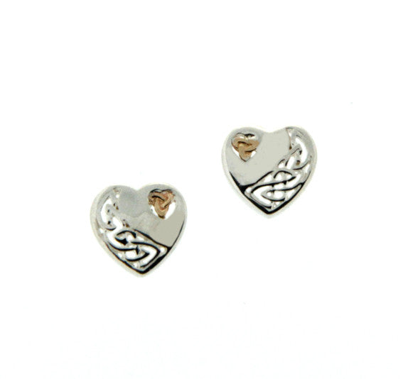 Celtic Heart Post Earrings