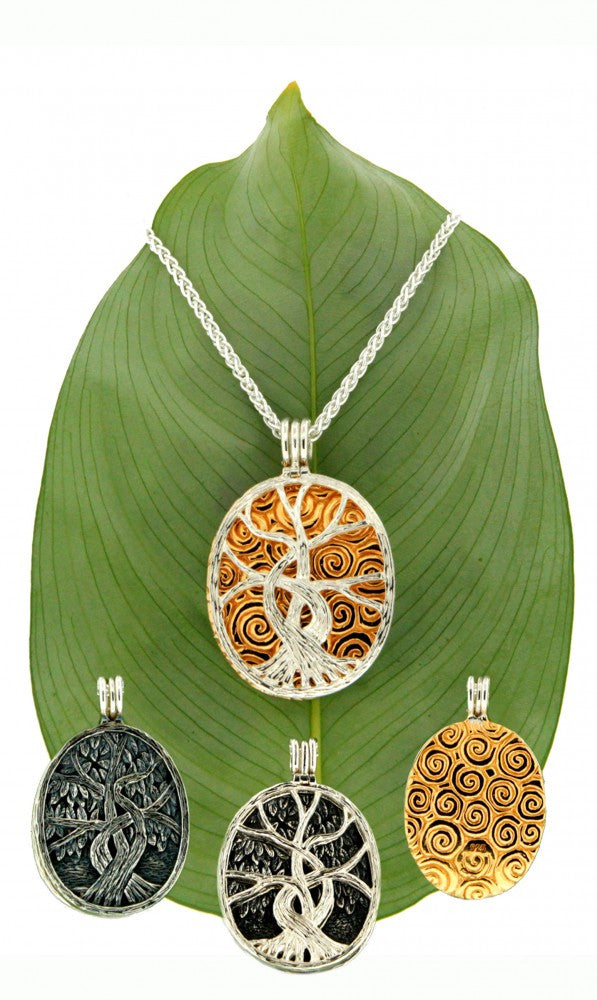 Gilded Tree of Life 4-Way Pendant