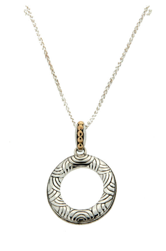 Karma Pendant Sterling Silver with 18k Yellow Gold