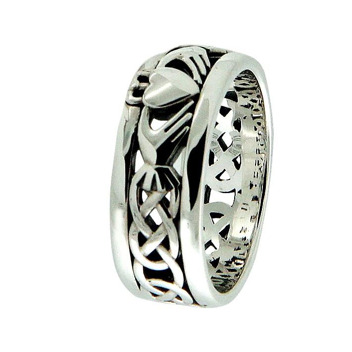 Oxidized Silver Claddagh Wedding Ring