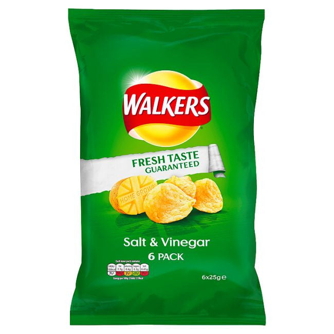 Walker's Salt & Vinegar Crisps 6 Pack