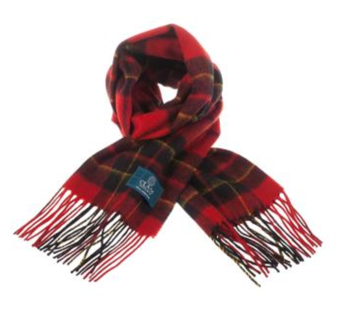 Brodie Red Modern Lambswool Scarf