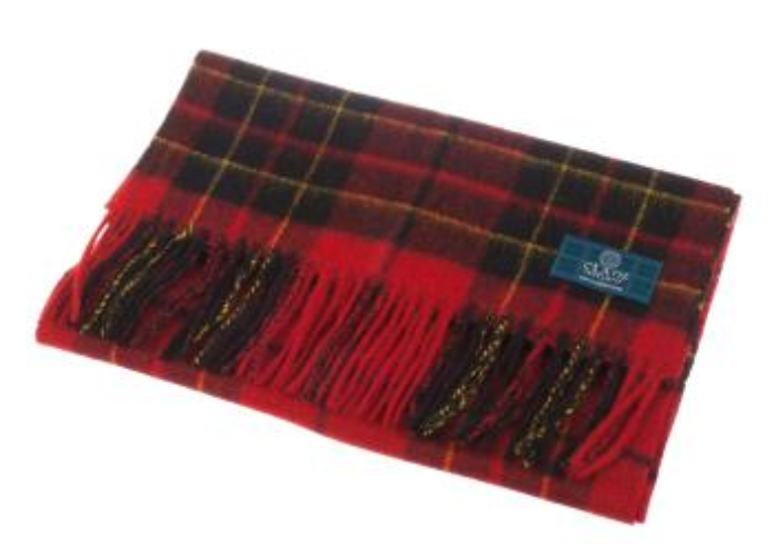 Brodie Red Modern Lambswool Scarf