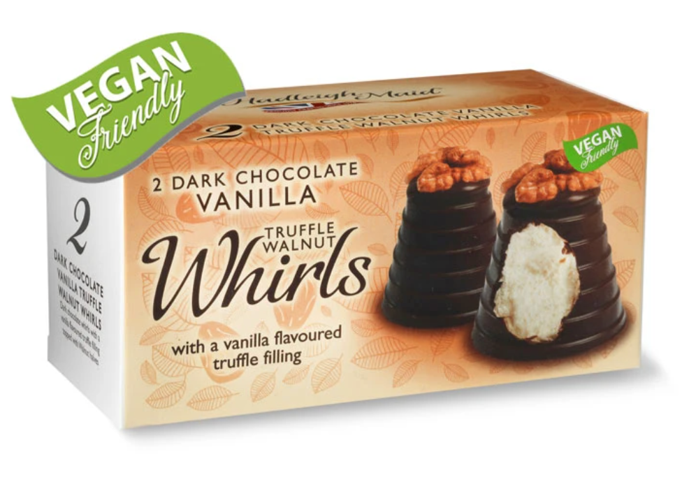 Hadleigh Maid Vegan Dark Chocolate Vanilla Truffle Walnut Whirls 90g