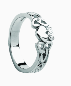 Ladies Silver Trinity Claddagh Ring