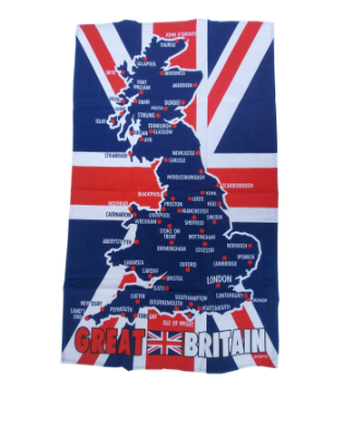 Great Britain Map Tea Towel