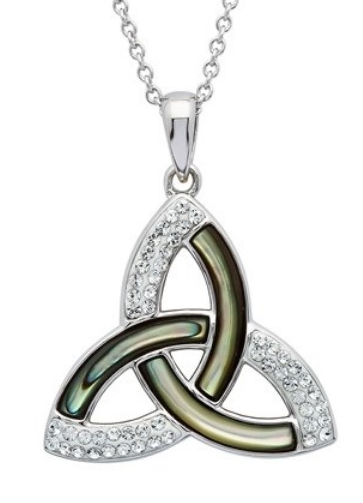 Sterling Silver Trinity Knot Abalone Necklace