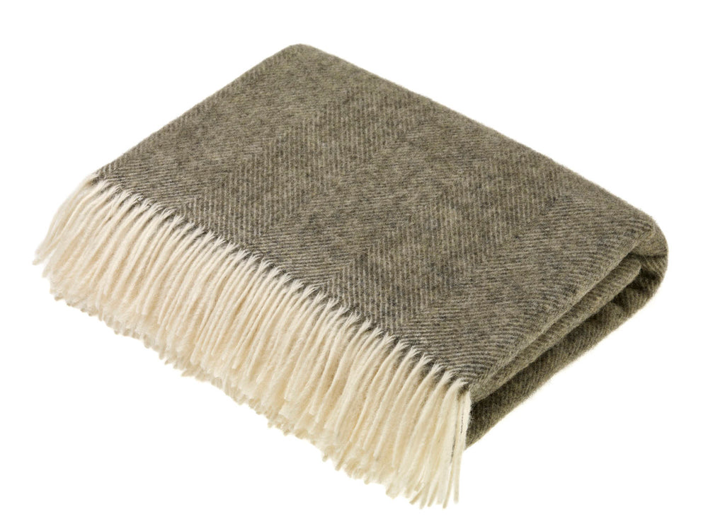 Herringbone Vintage Grey Wool Blanket