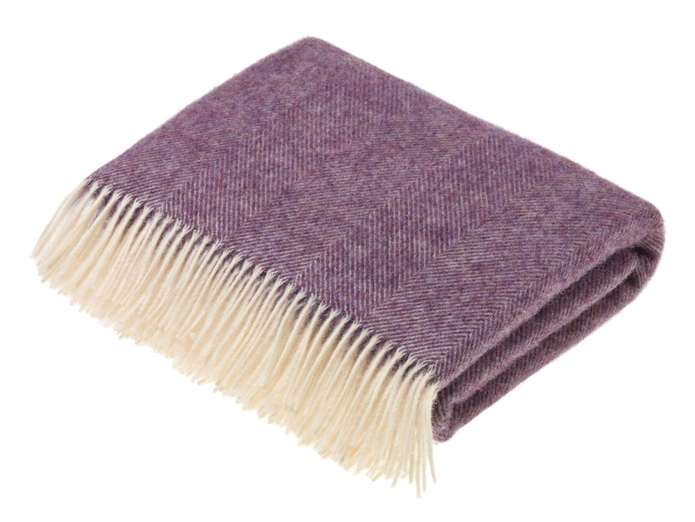 Herringbone Lavender Wool Blanket