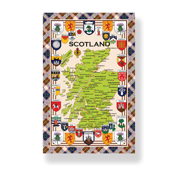 Map of Scotland Tea Towel