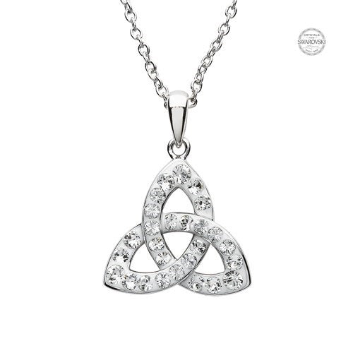 Platinumware Trinity Knot Pendant Embellished with Crystals