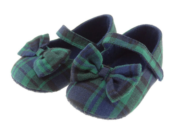 Black Watch Tartan Shoes with Bow