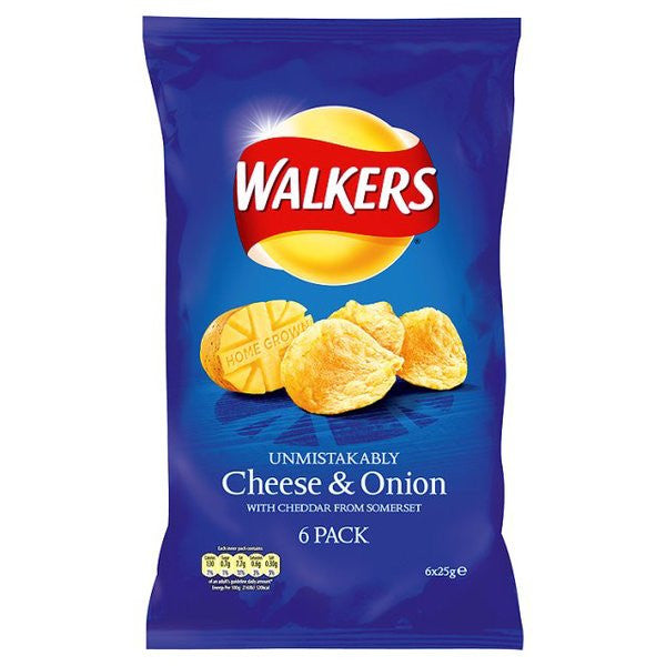 Walker's Cheese and Onion Crisps 6 Pack