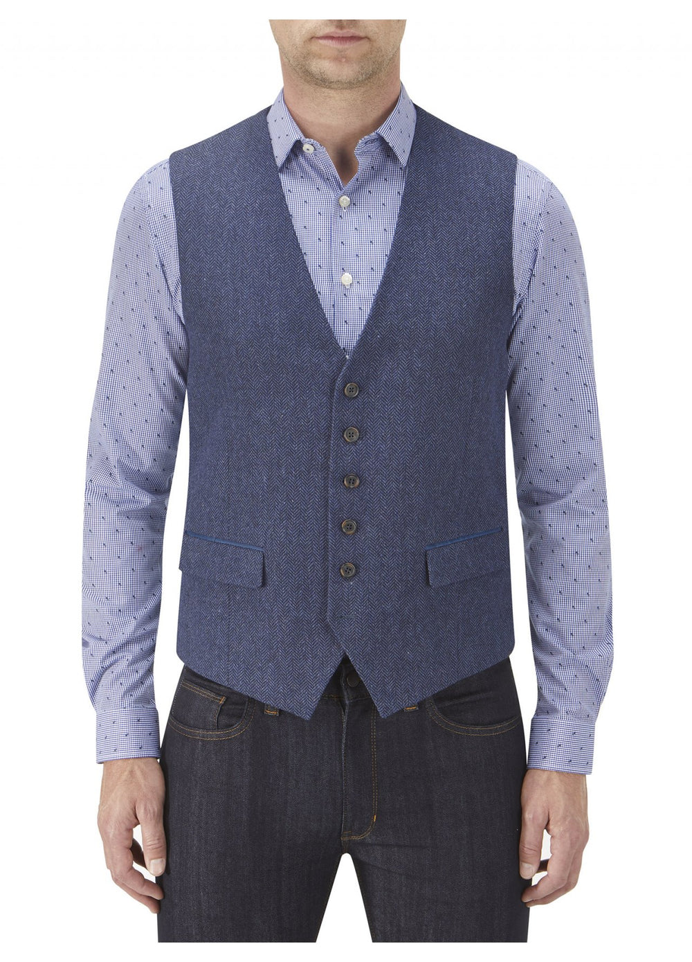 Kinloch Blue Tweed Waist Coat