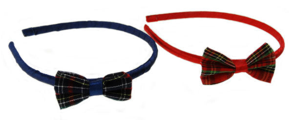 Tartan Alice Band with Bow