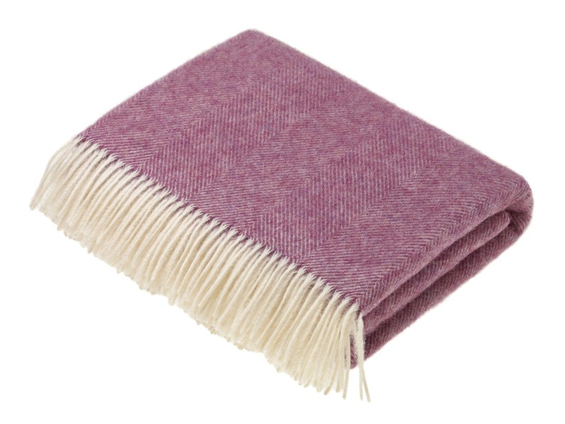 Herringbone Wool Blanket Pink