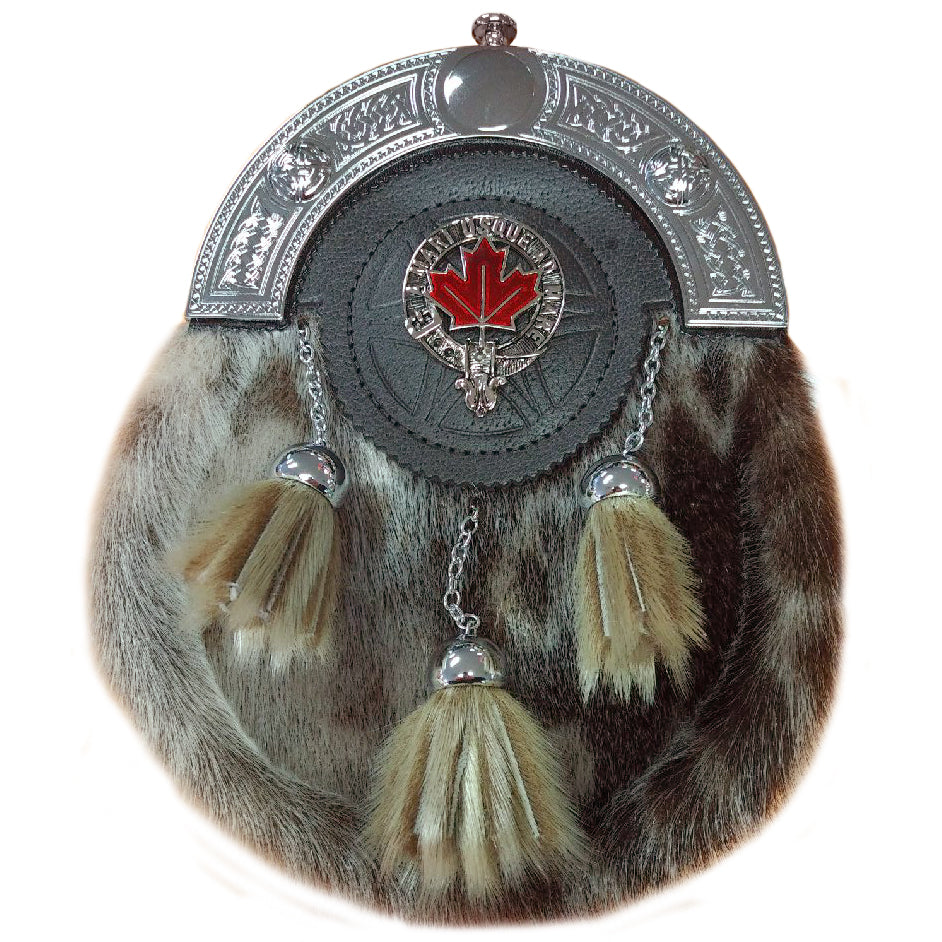 Maple Leaf Targe Seal Skin Full Dress Sporran — The Scottish and